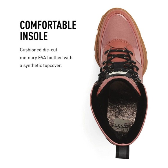 Sorel Brex Heel Lace Lux Woman's Sizes 7.5 Waterproof Rain Boot Sandy Clay - Picture 6 of 6